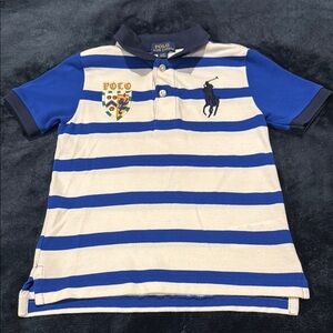 Polo by Ralph Lauren Blue/White Striped Polo Shirt.. SIZE 4/4T